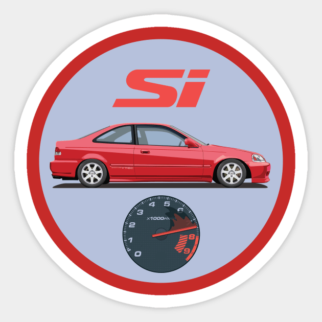 Civic Si Milano Red Sticker by J7Artwork